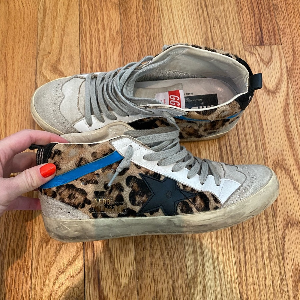 SOLD - Golden goose leopard midstars, size 37